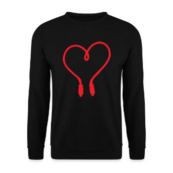 Rope Red Heart Design for Rope Jumper - Unisex Sweatshirt - black - Front - Alina (178cm) & Michal (187cm)