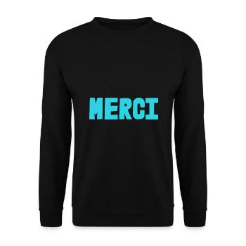 MERCI. MAÎTRESSE. MAÎTRE. MERCI MAÎTRESSE. MAITRE - Sweat-shirt Unisexe - noir - Devant - Alina (178cm) & Michal (187cm)