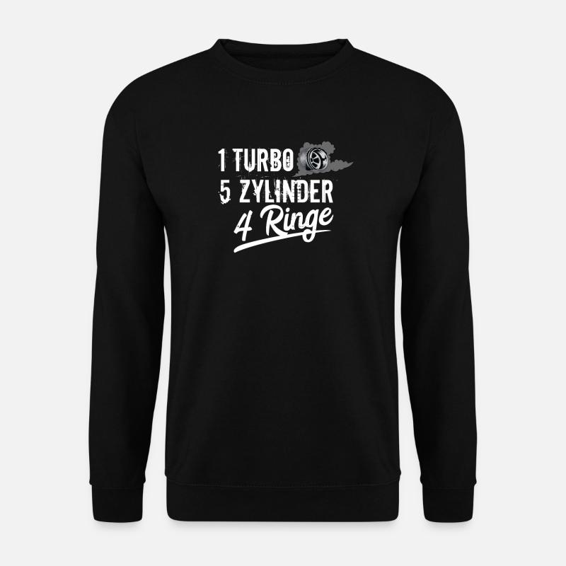 Fünf 5 Zylinder Motor Turbolader 4 Ringe Tuning - Unisex Pullover - Schwarz