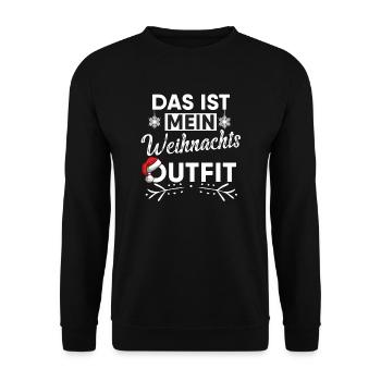 Das ist mein Weihnachtsoutfit Weihnachten - Unisex Pullover - Schwarz - Vorne - Alina (178cm) & Michal (187cm)