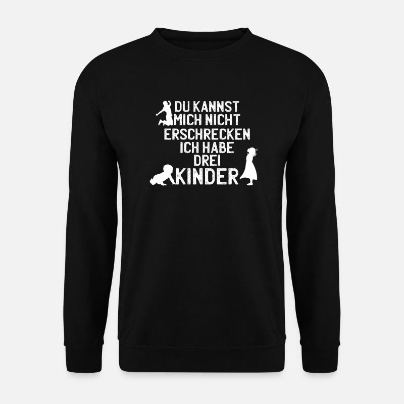 Drei Kinder 3 Eltern Mama Papa Geschenk - Unisex Pullover - Schwarz