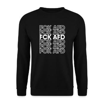 FCK AFD NZS Against racism fascism - Unisex Sweatshirt - black - Front - Alina (178cm) & Michal (187cm)