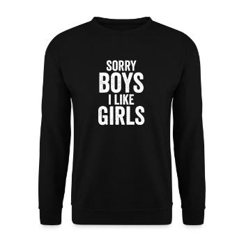 Gay Ich stehe auf Frauen Homosexuell Stolz - Unisex Pullover - Schwarz - Vorne - Alina (178cm) & Michal (187cm)