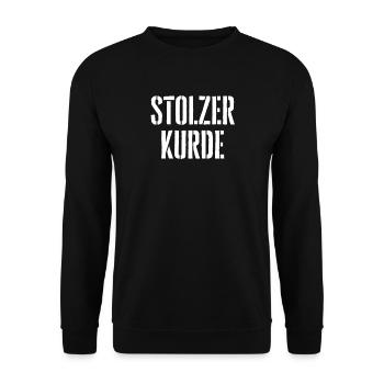 i love Kurdistan Kurde Liebe Stolz Kurden - Unisex Pullover - Schwarz - Vorne - Alina (178cm) & Michal (187cm)