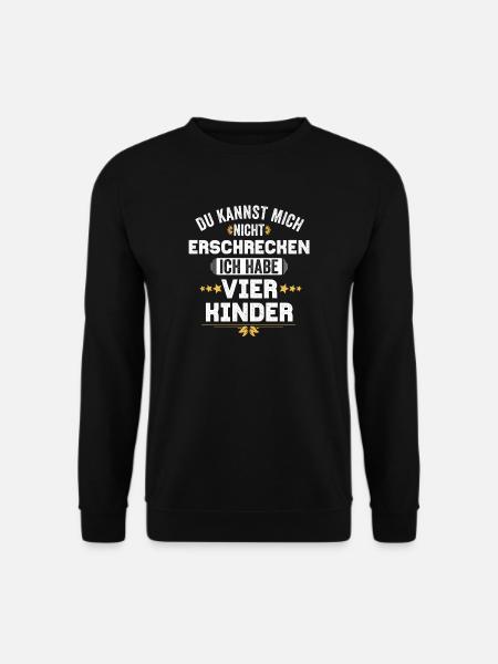 Papa Mama Kind Spruch Lustig Vater Mutter 4 Kinder - Unisex Pullover - Schwarz
