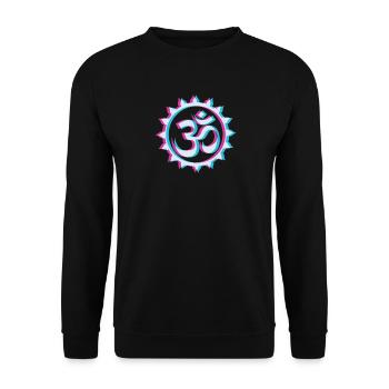 Goa Om Psytrance Rave Techno Trippy EDM Festival - Unisex Pullover - Schwarz - Vorne - Alina (178cm) & Michal (187cm)