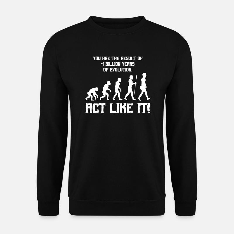 Evolution Darwin Biologie Biologe Menschheit - Unisex Pullover - Schwarz