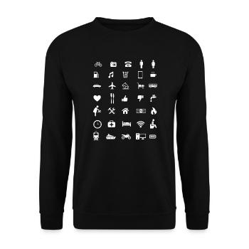Icône vacances voyage voix aide signe - Sweat-shirt Unisexe - noir - Devant - Alina (178cm) & Michal (187cm)