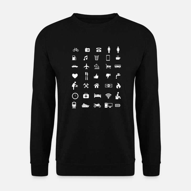 Icon Urlaub Reisen Sprach Hilfe Zeichen - Unisex Pullover - Schwarz