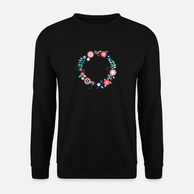 Create your own flower wreath - Unisex Sweatshirt - black