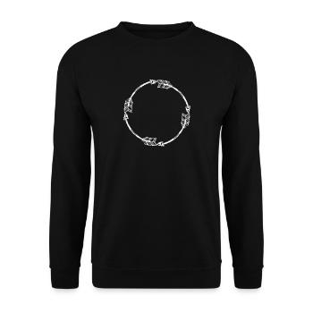 Umrandung Kreis Rahmen Pfeil Pfeile Gestalten - Unisex Pullover - Schwarz - Vorne - Alina (178cm) & Michal (187cm)