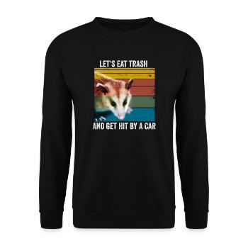 Eat Trash Possum animaux cadeau - Sweat-shirt Unisexe - noir - Devant - Alina (178cm) & Michal (187cm)