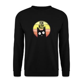 FCK NZS cadeau d'amant de chat de chats de chat - Sweat-shirt Unisexe - noir - Devant - Alina (178cm) & Michal (187cm)