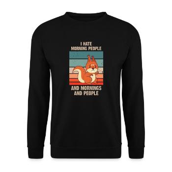 Cadeau de doigt du milieu écureuil écureuil du matin - Sweat-shirt Unisexe - noir - Devant - Alina (178cm) & Michal (187cm)