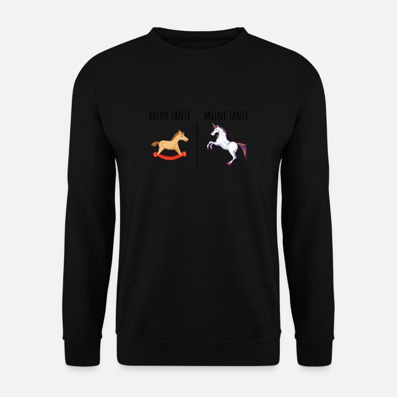 Deine Tante Meine Tante Einhorn I Lustiger Spruch - Unisex Pullover - Schwarz