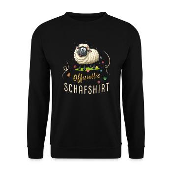Offizielles Schafshirt - Must-Have für Wolle-Fans! - Unisex Pullover - Schwarz - Vorne - Alina (178cm) & Michal (187cm)
