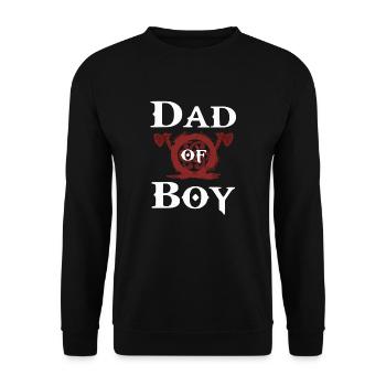 Vater von Junge Dad of Boy gaming vikinger of war - Unisex Pullover - Schwarz - Vorne - Alina (178cm) & Michal (187cm)