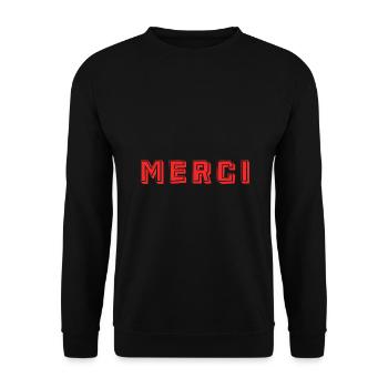 THANK YOU. THANKS. THANK YOU. ANNIVERSARY. BIRTH. - Unisex Sweatshirt - black - Front - Alina (178cm) & Michal (187cm)