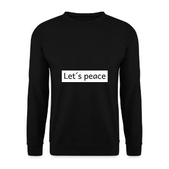 Let´s peace - Frieden - Unisex Pullover - Schwarz - Vorne - Alina (178cm) & Michal (187cm)
