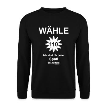 FWD - Wähle 110 die sind für jeden Spaß zu haben - - Unisex Pullover - Schwarz - Vorne - Alina (178cm) & Michal (187cm)
