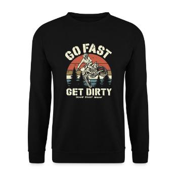 Roulez vite, salissez - le dicton du motocross - Sweat-shirt Unisexe - noir - Devant - Alina (178cm) & Michal (187cm)