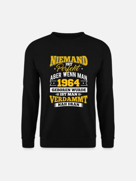 1964 Geburtsjahr Geburtstag Geburt geboren - Unisex Pullover - Schwarz