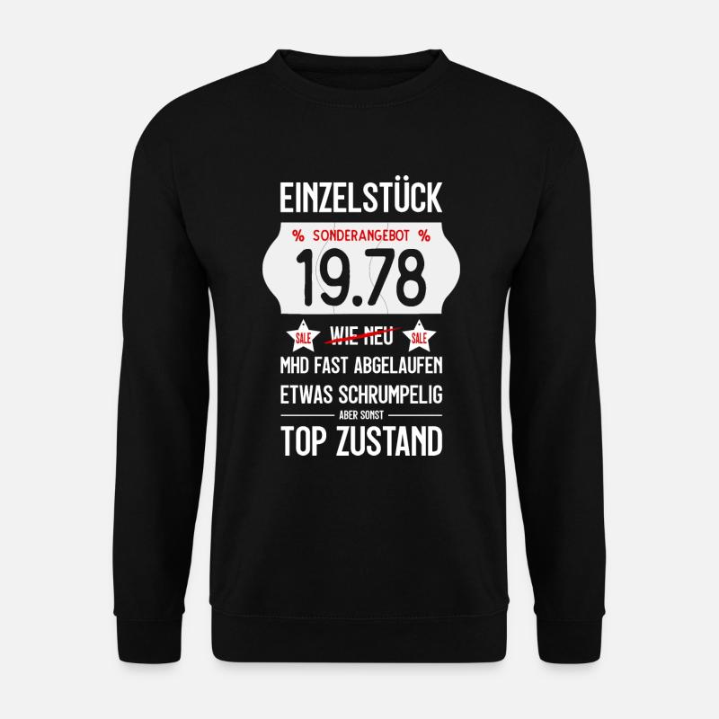 48. GEBURTSTAG 1978 EINZELSTÜCK PREISSCHILD - Unisex Pullover - Schwarz