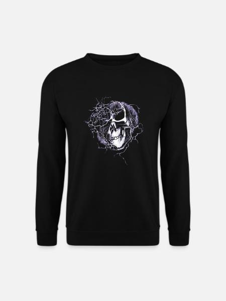 Thunder Halloween Skull - Unisex Sweatshirt - black