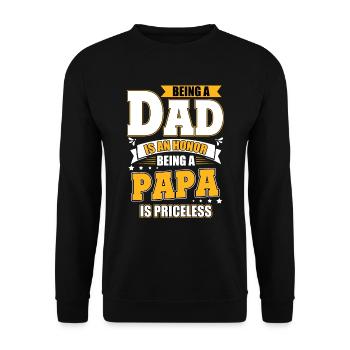Honneur d’être père Papa Inestimable Homme de famille - Sweat-shirt Unisexe - noir - Devant - Alina (178cm) & Michal (187cm)