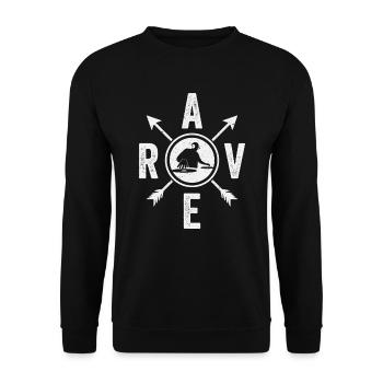 Rave Techno Electro Music Trippy Trance Raver Fest - Unisex Sweatshirt - black - Front - Alina (178cm) & Michal (187cm)