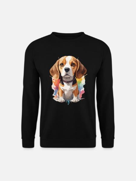Beagle Dog Portrait Colorful - Unisex Sweatshirt - black