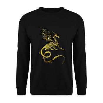 Cosmic Medieval Dragon - Unisex Sweatshirt - black - Front - Alina (178cm) & Michal (187cm)