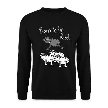 rebel sheep - Unisex Sweatshirt - black - Front - Alina (178cm) & Michal (187cm)