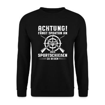 Sportschießen/Schießstand/Sportschütze/Schütze - Unisex Pullover - Schwarz - Vorne - Alina (178cm) & Michal (187cm)