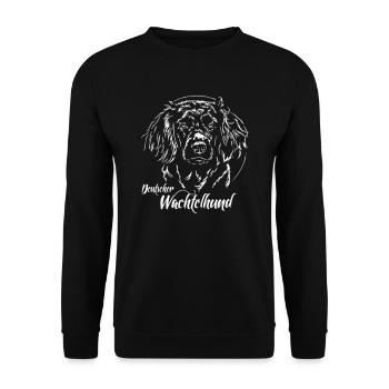 DEUTSCHER WACHTELHUND Jagdhund Wilsigns Jagdhunde - Unisex Pullover - Schwarz - Vorne - Alina (178cm) & Michal (187cm)