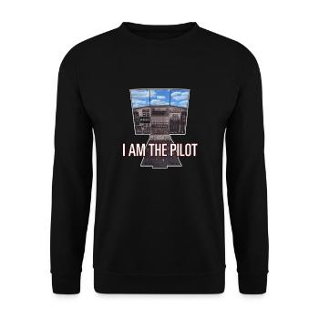 JE SUIS LE PILOTE, Jeu en 3D, Cockpit Sky - Cadeau - Sweat-shirt Unisexe - noir - Devant - Alina (178cm) & Michal (187cm)