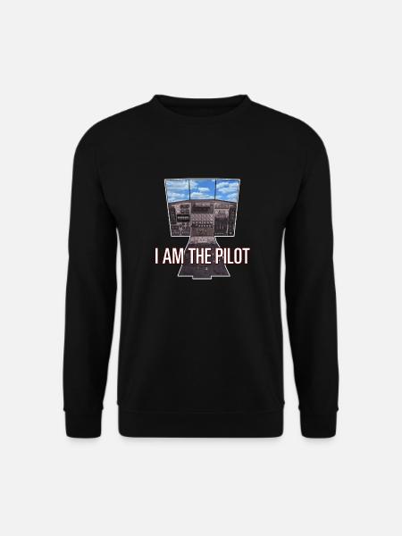 I AM THE PILOT, 3D Game, Cockpit Himmel - Geschenk - Unisex Pullover - Schwarz