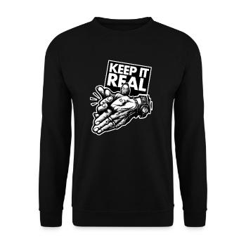 Forever Shrimp - Gardez-le VRAI! - Sweat-shirt Unisexe - noir - Devant - Alina (178cm) & Michal (187cm)