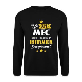 Super infirmier cadeau drôle - Sweat-shirt Unisexe - noir - Devant - Alina (178cm) & Michal (187cm)