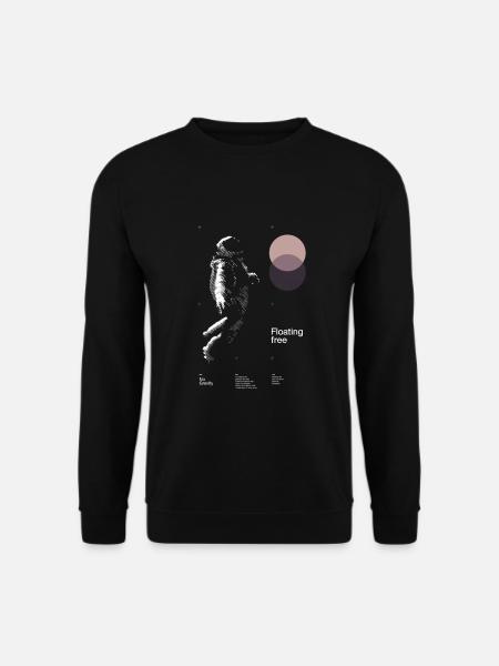 Poster Floating - Astronaut in space - Sweat-shirt Unisexe - noir