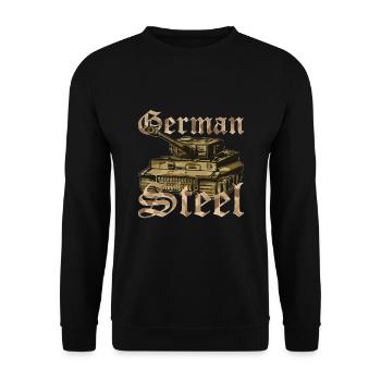 Panzer German Steel Gift - Unisex Sweatshirt - black - Front - Alina (178cm) & Michal (187cm)