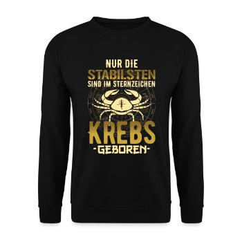 Sternzeichen Krebs Krebse Spruch Geschenk - Unisex Pullover - Schwarz - Vorne - Alina (178cm) & Michal (187cm)