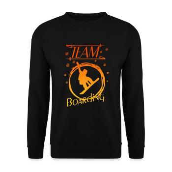 Boarding Snowboarding - Unisex Pullover - Schwarz - Vorne - Alina (178cm) & Michal (187cm)