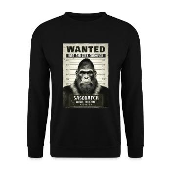 Bigfoot mugshot - Unisex Sweatshirt - black - Front - Alina (178cm) & Michal (187cm)