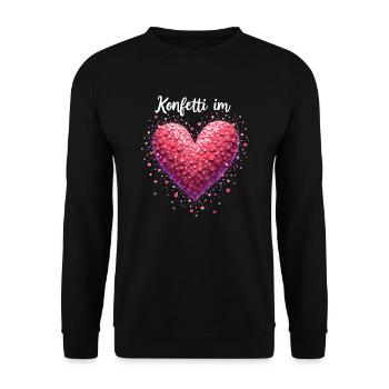 Konfetti im Herzen Fasching Karneval Kostüm - Unisex Pullover - Schwarz - Vorne - Alina (178cm) & Michal (187cm)