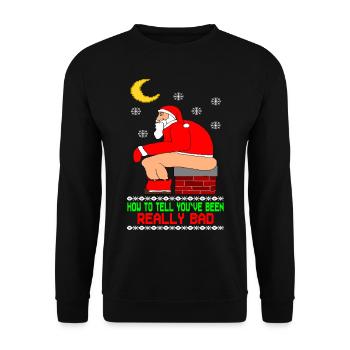 Really Bad Ugly Christmas - Unisex Sweatshirt - black - Front - Alina (178cm) & Michal (187cm)