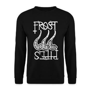 Frost Pipes Logo White - Unisex Sweatshirt - black - Front - Alina (178cm) & Michal (187cm)