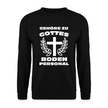 Pfarrer Priester Diakon Geschenk Gott Bodenpersona - Unisex Pullover - Schwarz - Vorne - Alina (178cm) & Michal (187cm)