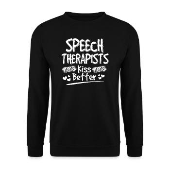 Orthophonie Orthophoniste Orthophonie Éducation linguistique - Sweat-shirt Unisexe - noir - Devant - Alina (178cm) & Michal (187cm)