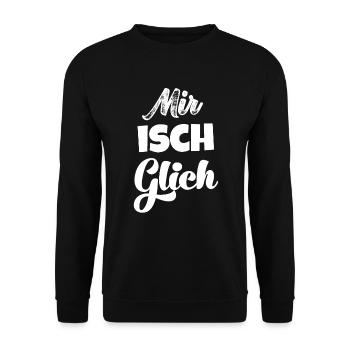 Mir isch glich Schweizerdeutsch Schweizer - Unisex Pullover - Schwarz - Vorne - Alina (178cm) & Michal (187cm)